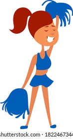 Cheerleader, illustration, vector on white background
