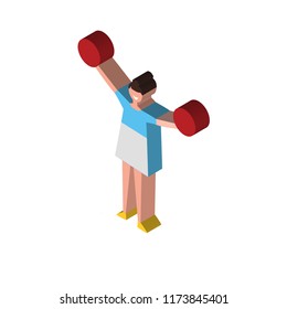 Cheerleader isometric left top view 3D icon