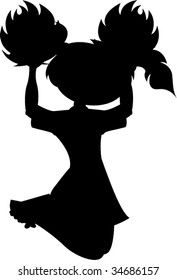 Cheerleader Jumping Silhouette