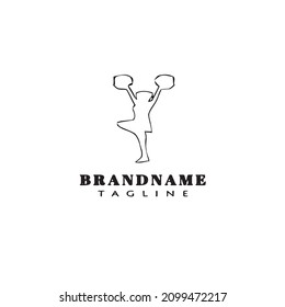 cheerleader logo cute icon design template black modern isolated vector illustration