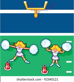 Cheerleader on Football Field