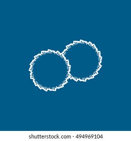 Cheerleader Pom Pom Line Icon On Blue Background