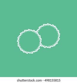 Cheerleader Pom Pom Line Icon On Green Background