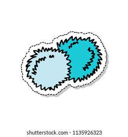 cheerleader pom poms doodle sticker icon