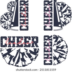 Cheerleader Pompoms, Cheerleaders, Cheer Pom Poms Cortar Arquivos	