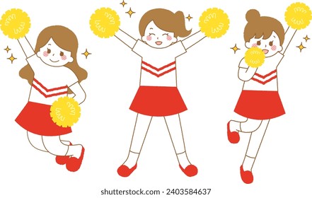 A cheerleader posing. Sports cheering group.
