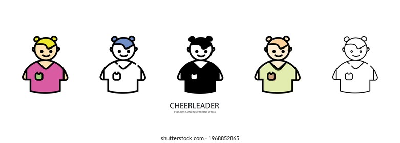 Cheerleader set vector type icon