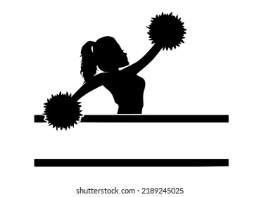 Cheerleader Silhouette In Black Color