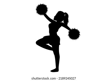 Cheerleader Silhouette In Black Color