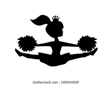 Cheerleader Silhouette In Black Color