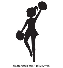Cheerleader silhouette vector cartoon illustration