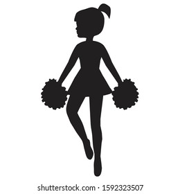 Cheerleader silhouette vector cartoon illustration