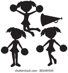 Cheerleader silhouette vector illustration