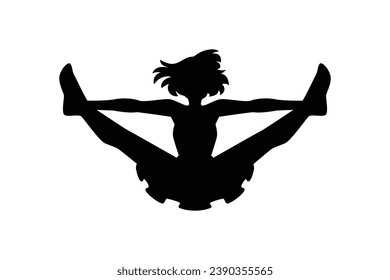 cheerleader silhouette. Vector silhouette of cheerleader on white background. black cheerleader isolated on white background. cutout cheerleader. hand drawn design. vector illustration.