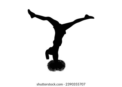 cheerleader silhouette. Vector silhouette of cheerleader on white background. black cheerleader isolated on white background. cutout cheerleader. hand drawn design. vector illustration.