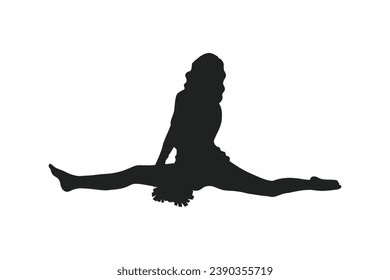 cheerleader silhouette. Vector silhouette of cheerleader on white background. black cheerleader isolated on white background. cutout cheerleader. hand drawn design. vector illustration.