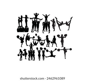 Cheerleader Silhouettes, art vector design
