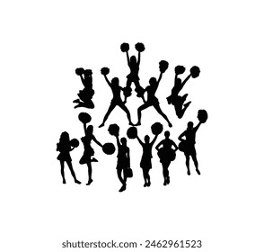 Cheerleader Silhouettes, art vector design
