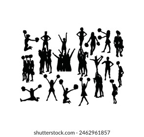 Cheerleader Silhouettes, art vector design
