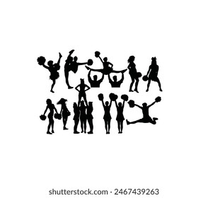 Cheerleader Silhouettes, art vector design
