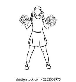 Cheerleader sketch cheerleading vector sketch llustration girl