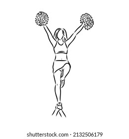Cheerleader sketch cheerleading vector sketch llustration girl