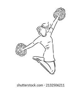 Cheerleader sketch cheerleading vector sketch llustration girl