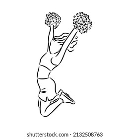 Cheerleader sketch cheerleading vector sketch llustration girl