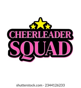 Cheerleader squad sports game girls text sticker label icon badge sign design vector