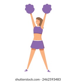 Cheerleader support icon cartoon vector. Happy smile face. Energetic athlete