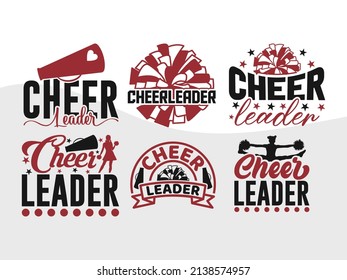 Cheerleader Typography Printable Vector Illustration svg