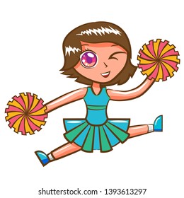 cheerleader vector cartoon clipart design