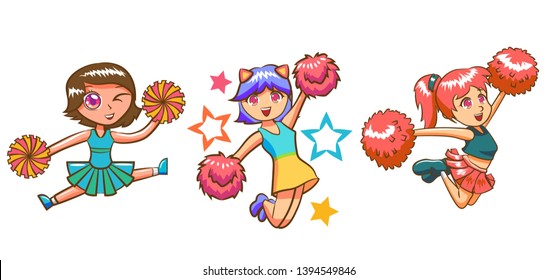 cheerleader vector cartoon clipart design