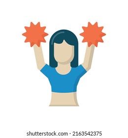 Cheerleader vector flat icon for web isolated on white background EPS 10 file