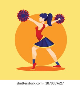 Cheerleader Vector Girl Illustrator Creative Design  