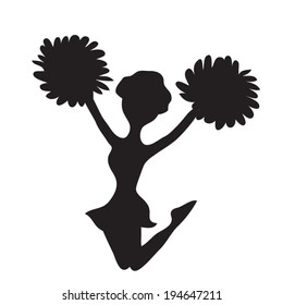 Cheerleader Vector Silhouette Stock Vector (Royalty Free) 298545233