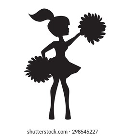 Cheerleader vector silhouette