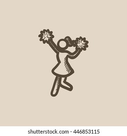 Cheerleader vector sketch icon isolated on background. Hand drawn Cheerleader icon. Cheerleader sketch icon for infographic, website or app.