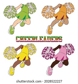 CHEERLEADERS. Draw and text, sublimation design and Vector T-shirt fashion design.