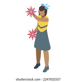 Cheerleaders icon isometric vector. Cheer girl. Student young