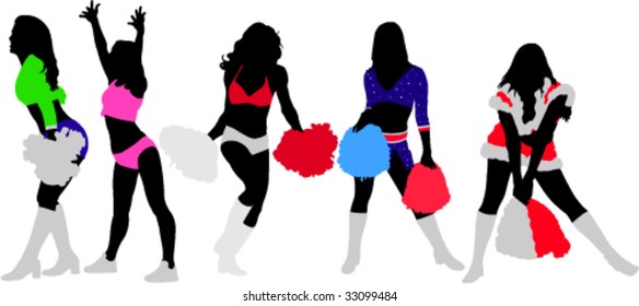 cheerleaders vector