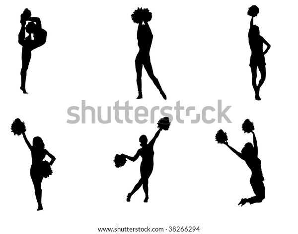 Cheerleaders Vector Silhouette Stock Vector (Royalty Free) 38266294