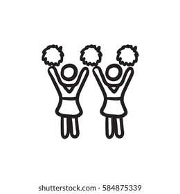 Cheerleaders  vector sketch icon isolated on background. Hand drawn Cheerleaders  icon. Cheerleaders  sketch icon for infographic, website or app.