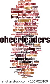 Cheerleaders word cloud concept. Collage made of words about cheerleaders. Vector illustration 