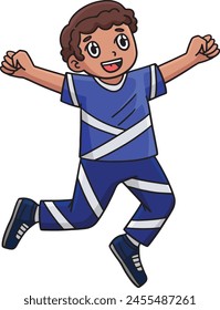 Cheerleading Boy Cheerleader Jumping Clipart