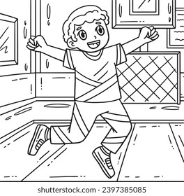 Cheerleading Boy Cheerleader Jumping Coloring 