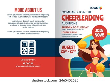 Cheerleading Brochure Cartoon Hand Drawn Templates Background Illustration