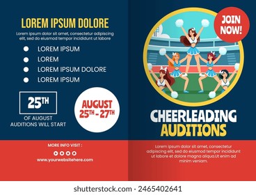 Cheerleading Brochure Cartoon Hand Drawn Templates Background Illustration