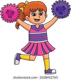 Cheerleading Female Cheerleader Cartoon Clipart 