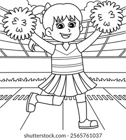 Cheerleading Female Cheerleader Coloring Page 